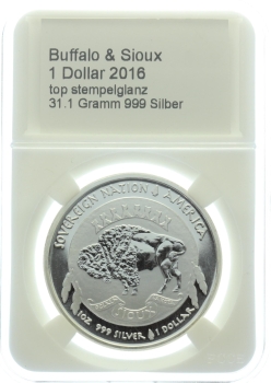 Buffalo & Sioux 1 Dollar 2016 - 1 Unze Feinsilber